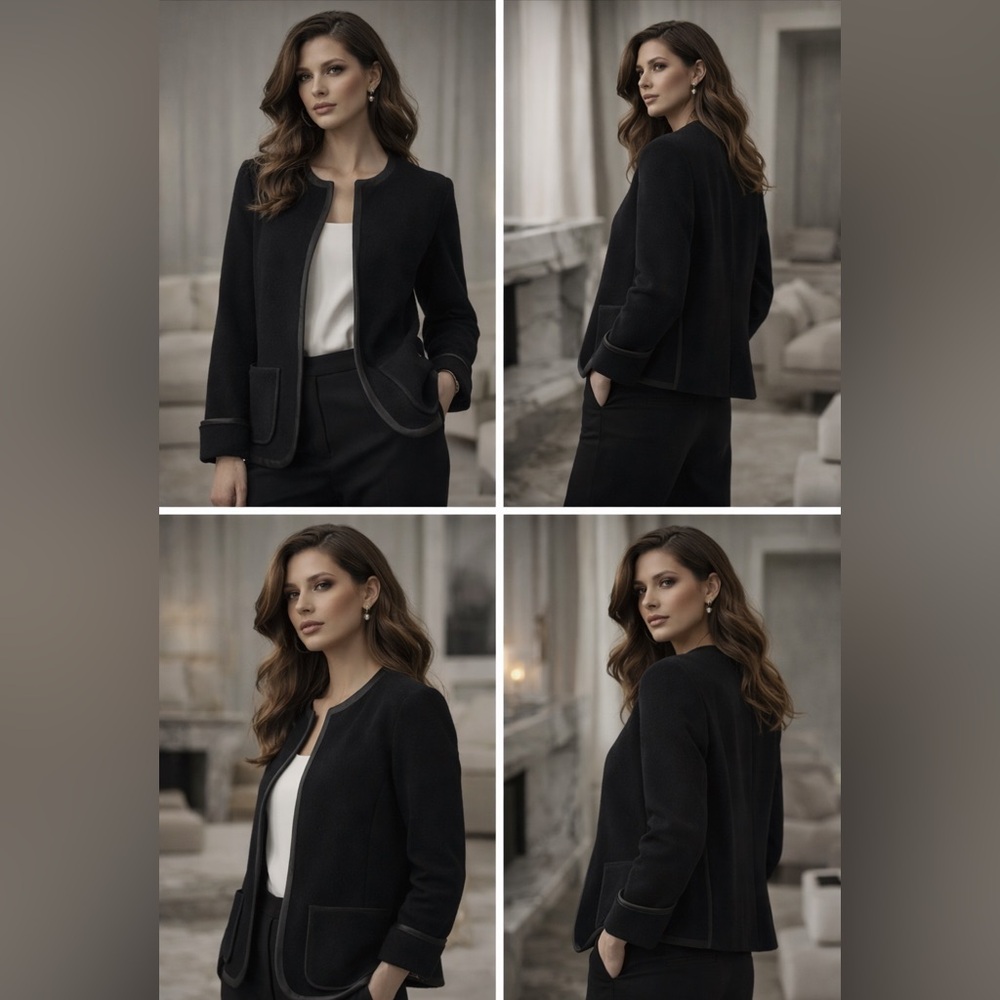 Lida Baday Black Wool Jacket Blazer | Size 8
